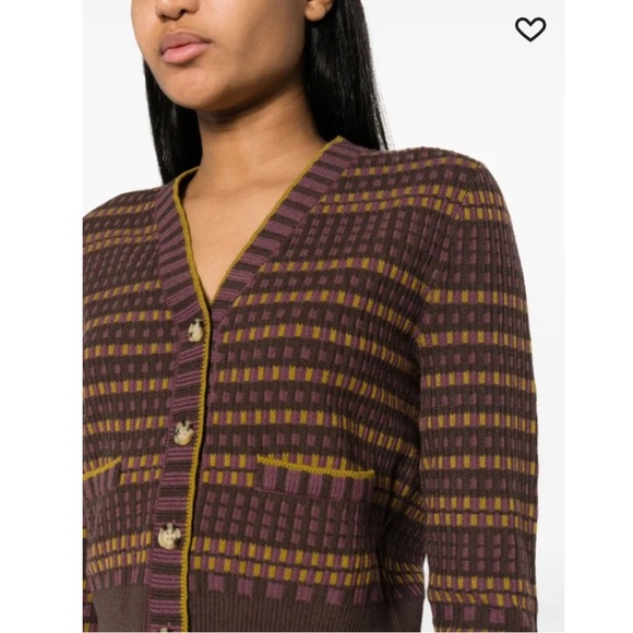 VF Diane von Furstenberg Gilda patterned-jacquard cardigan size S - Picture 2 of 11